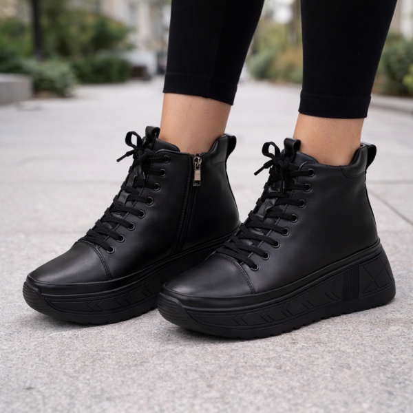 Ghete Piele Naturala Fonira Black