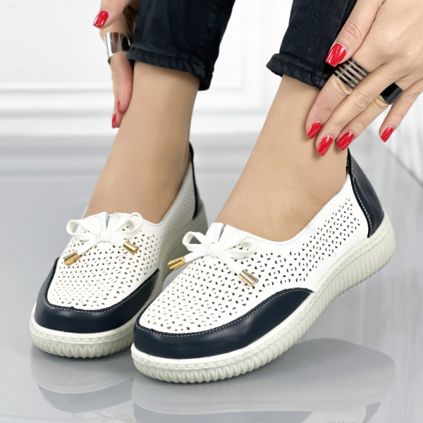 Pantofi Casual Dama Albi din Piele Ecologica Demetra