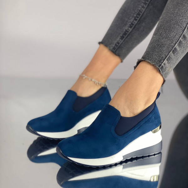 Pantofi Casual Dama cu Platforma Bleumarin din Piele Ecologica Mareta