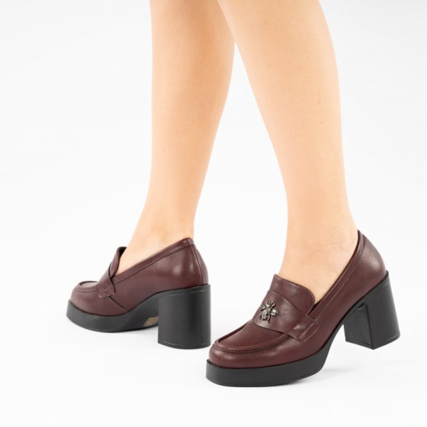 Pantofi Cu Toc Cassia Bordo