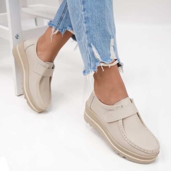 Pantofi Piele Naturala Adriana2 Beige