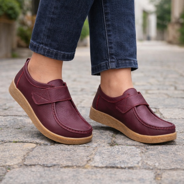 Pantofi Piele Naturala Gaston Bordo