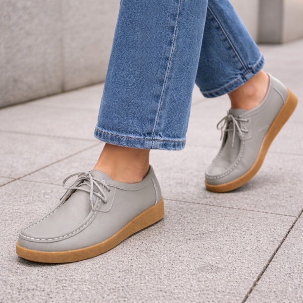 Pantofi Piele Naturala Gaston2 Grey