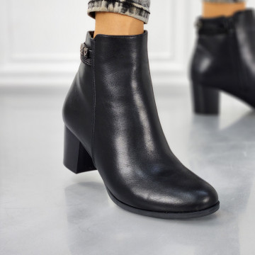 Botine Dama Imblanite Negre din Piele Ecologica Barbeta