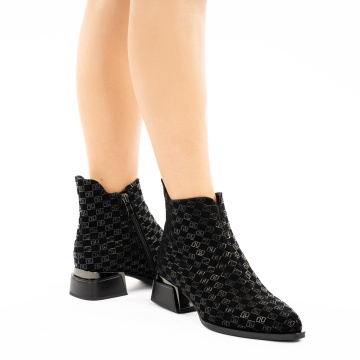 Botine Piele Naturala Brella Black