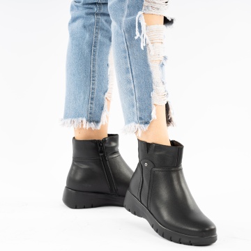 Ghete Piele Naturala Alcuda Black