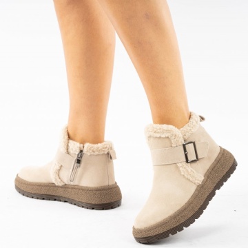 Ghete Piele Naturala Amaris Beige