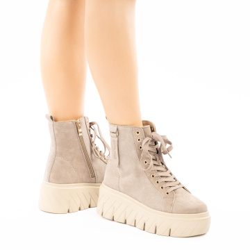 Ghete Piele Naturala Aurora Khaki