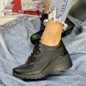 Pantofi Casual Dama Negri din Piele Naturala Somei