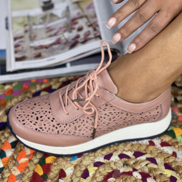 Pantofi Casual Dama Roz din Piele Naturala Samia