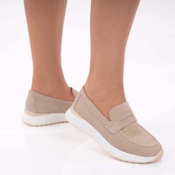 Pantofi Piele Naturala Elir Beige