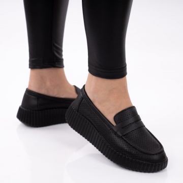 Pantofi Piele Naturala Leya Black