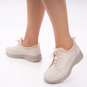 Pantofi Piele Naturala Mireya Beige