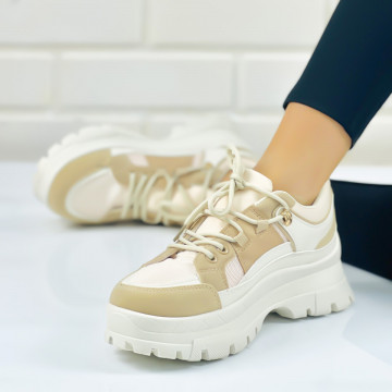 Pantofi Sport Dama Khaki din Piele Ecologica Rania