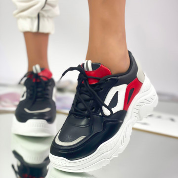 Pantofi Sport Dama Negri din Piele Ecologica Sora