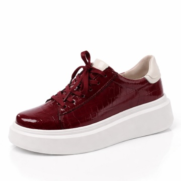 Pantofi Sport Piele Naturala Elsa Bordo