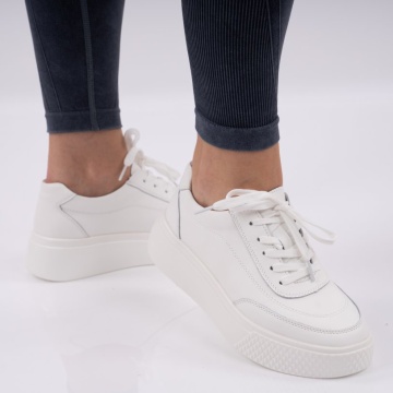 Pantofi Sport Piele Naturala Elvera White