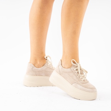 Pantofi Sport Piele Naturala Vidina Beige