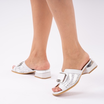 Papuci cu Toc Zefira White