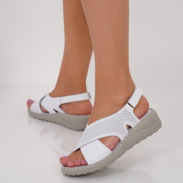 Sandale piele naturala Kiata White