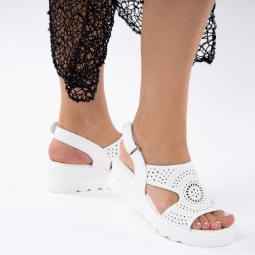 Sandale piele naturala Positono White