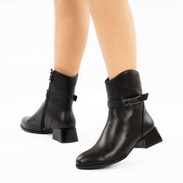 Botine Piele Naturala Jalia Black