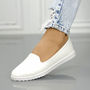 Espadrile Dama Albe din Piele Ecologica Robles