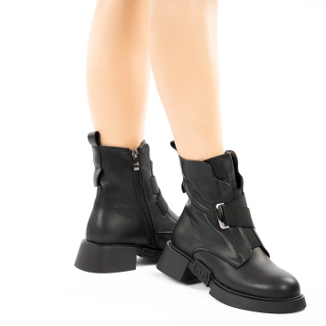 Ghete Piele Naturala Ambra Black