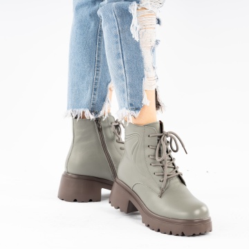 Ghete Piele Naturala Estepa Grey