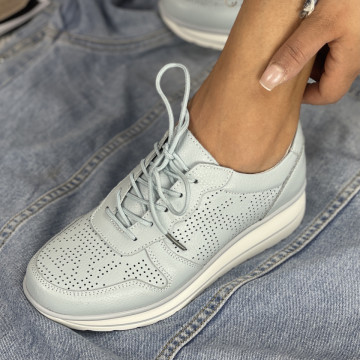 Pantofi Casual Dama Albastri din Piele Naturala Menora