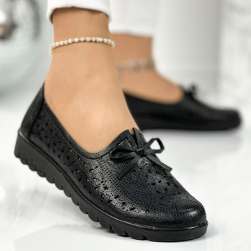 Pantofi Casual Dama Negri din Piele Ecologica Lucrezia