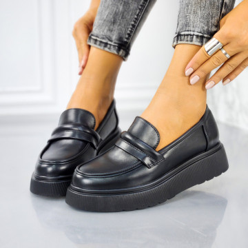 Pantofi Casual Dama Negri din Piele Ecologica Zafia