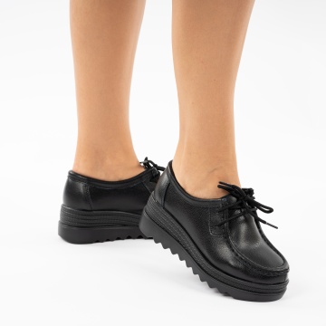 Pantofi Piele Naturala Leira Black