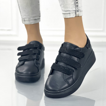 Pantofi Sport Dama Negri din Piele Ecologica Icarus