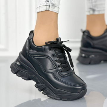 Pantofi Sport Dama Negri din Piele Ecologica Malia