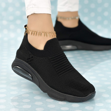 Pantofi Sport Dama Negri din Textil Feonte