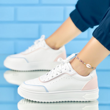 Pantofi Sport Dama Roz din Piele Ecologica Intoarsa Persia