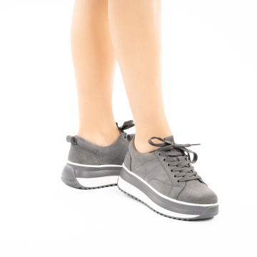 Pantofi Sport Piele Naturala Keiko3 Grey