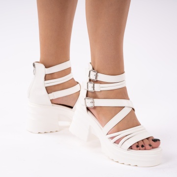 Sandale Cu Platforma Burano White