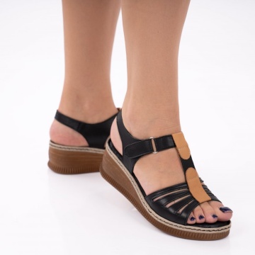 Sandale piele naturala Parma Black