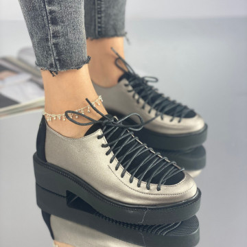 Pantofi Casual Dama Gri din Piele Ecologica Caelia