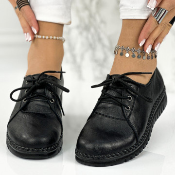 Pantofi Casual Dama Negri din Piele Ecologica Fidelio