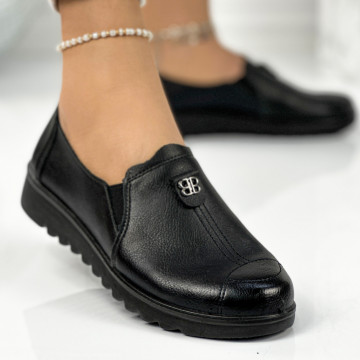 Pantofi Casual Dama Negri din Piele Ecologica Portia