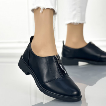 Pantofi Casual Dama Negri din Piele Ecologica Sares