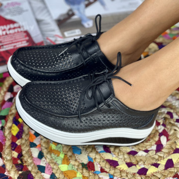 Pantofi Casual Dama Negri din Piele Naturala Helda