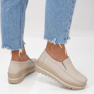 Pantofi Piele Naturala Adriana3 Beige