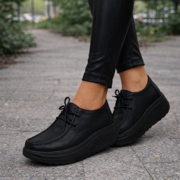 Pantofi Piele Naturala Camista Black