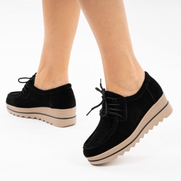 Pantofi Piele Naturala Rosa Black