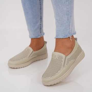 Pantofi Piele Naturala Sariel Beige