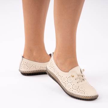 Pantofi Piele Naturala Spezia Beige